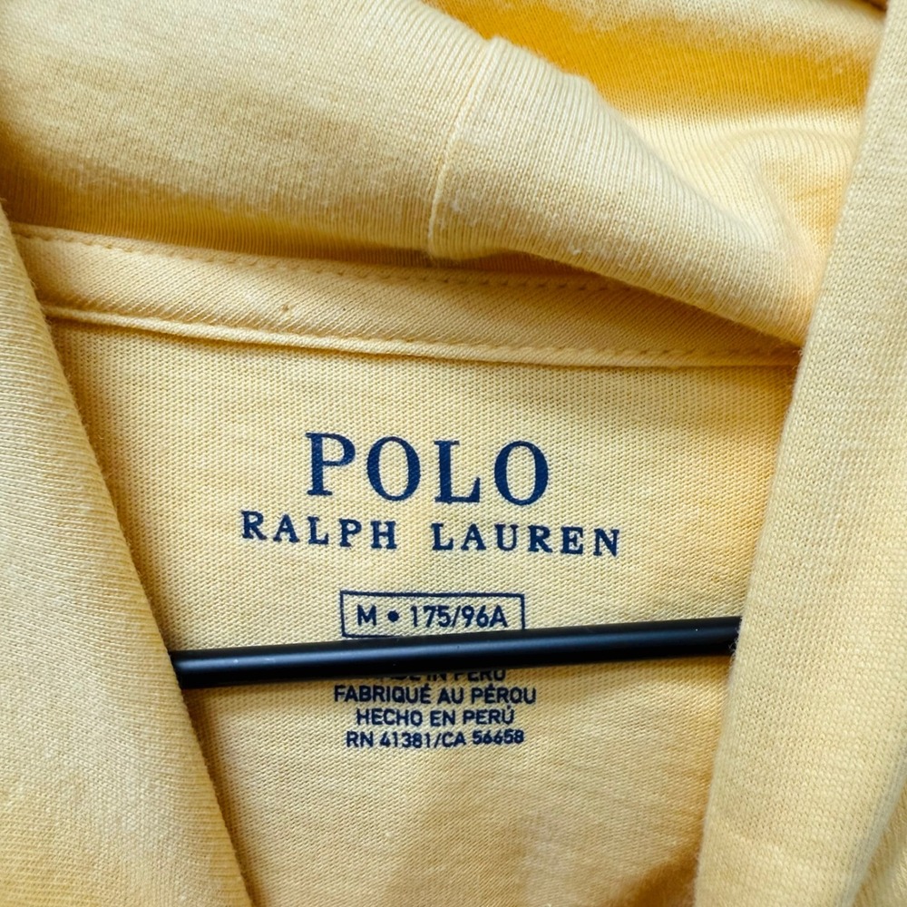 Polo Ralph Lauren Long Sleeve Hoodie Yellow Mens Medium Big Pony Logo - Picture 3 of 7